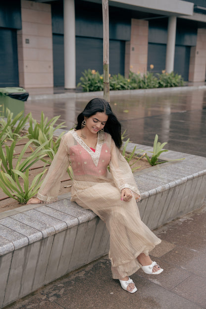 Elegant Peach Anarkali Set