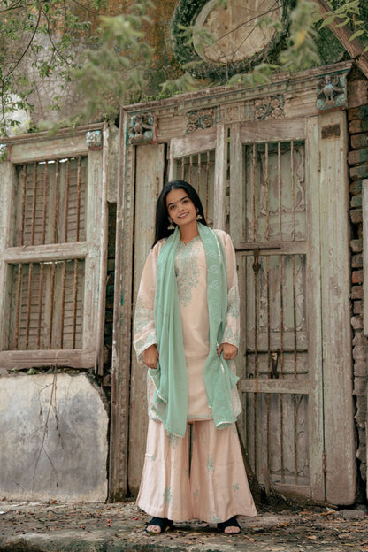 Mint Green Embroidered Suit Set