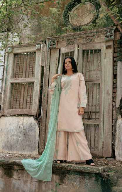 Mint Green Embroidered Suit Set