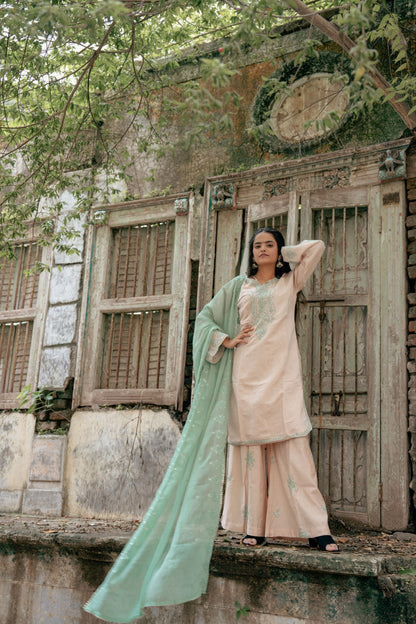 Mint Green Embroidered Suit Set
