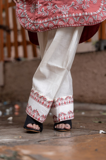 Rosewood Embroidered Kurta Set