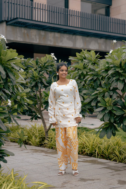 Ivory Floral Printed Co-ord Set