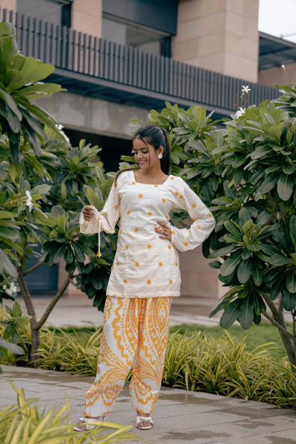 Ivory Floral Printed Co-ord Set